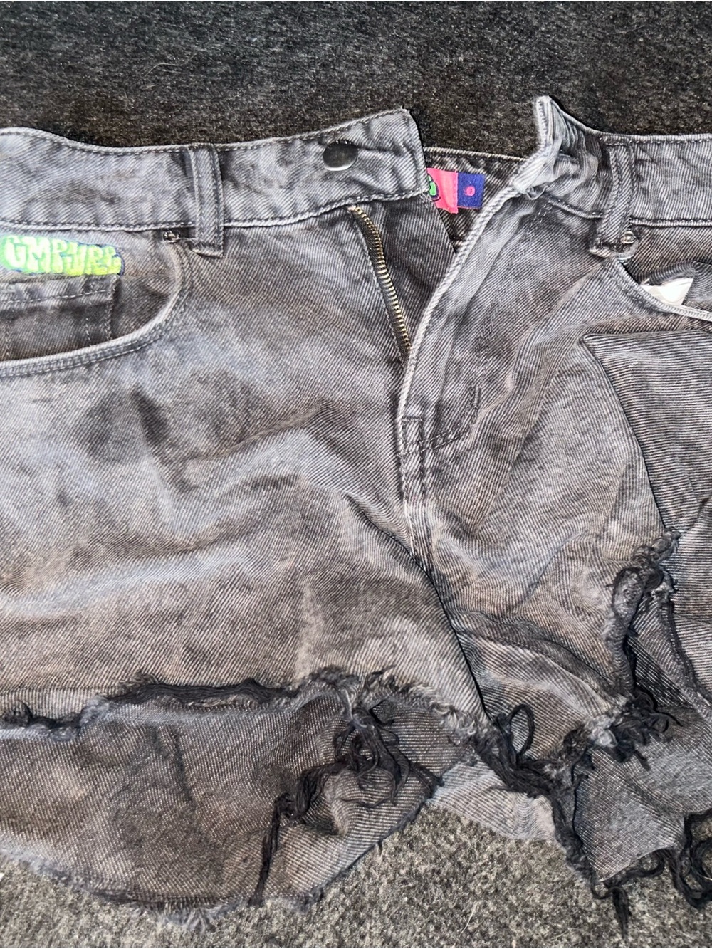 Empyre Black Wash Distressed Denim Shorts